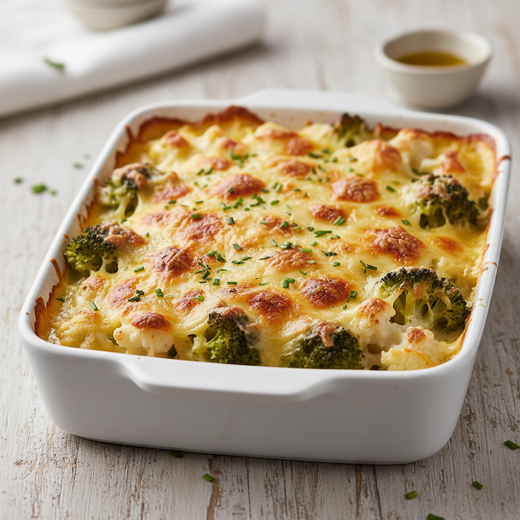 Gratin de brocoli et chou-fleur