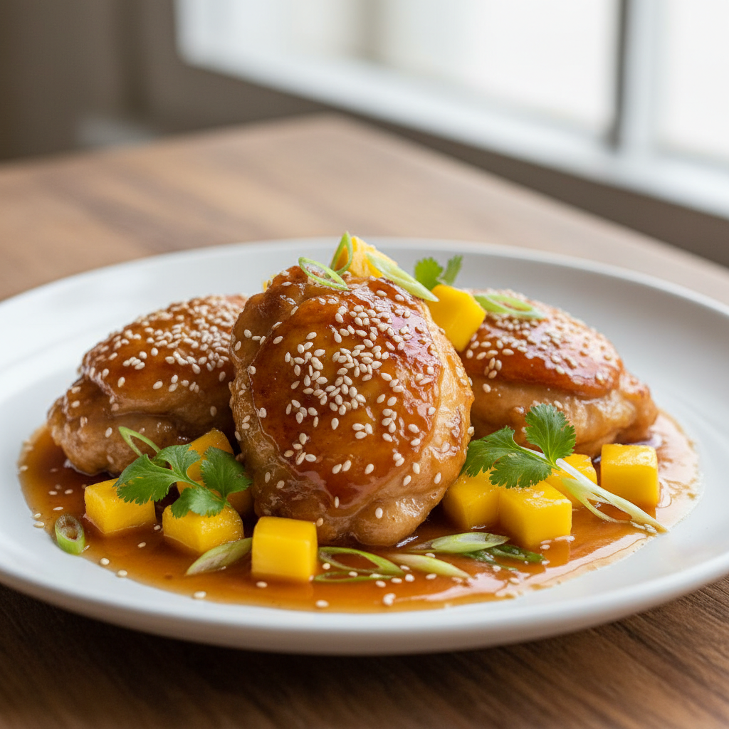 Poulet aigre-doux à la mangue