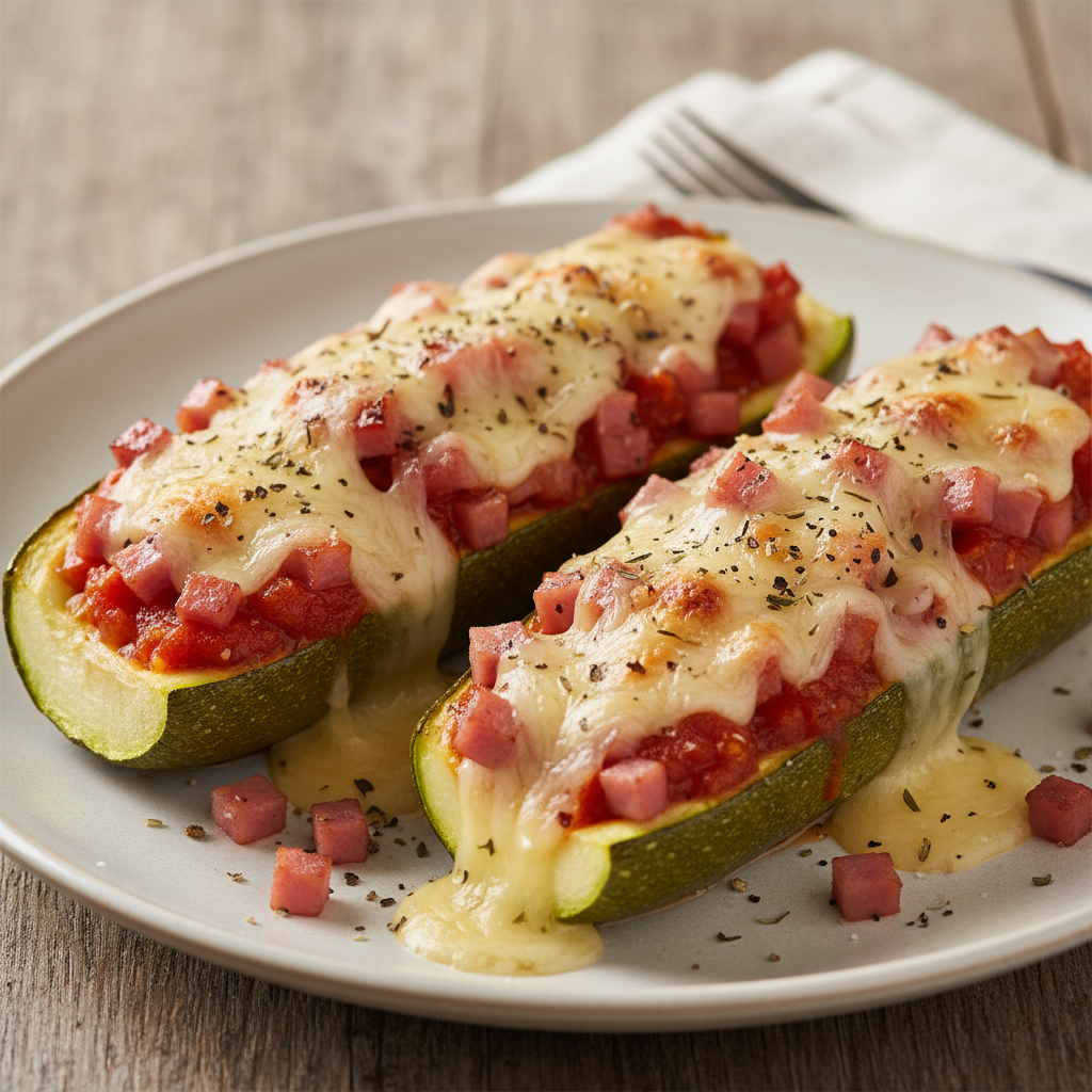 Courgettes farcies façon pizza