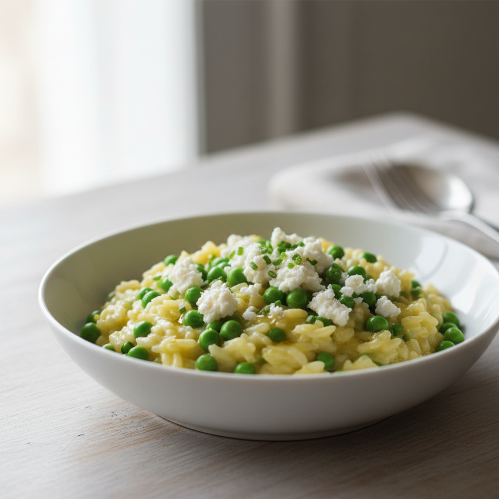 Risotto aux petits pois & chèvre