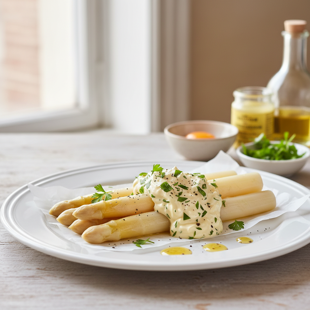 Asperges à la mayonnaise légère