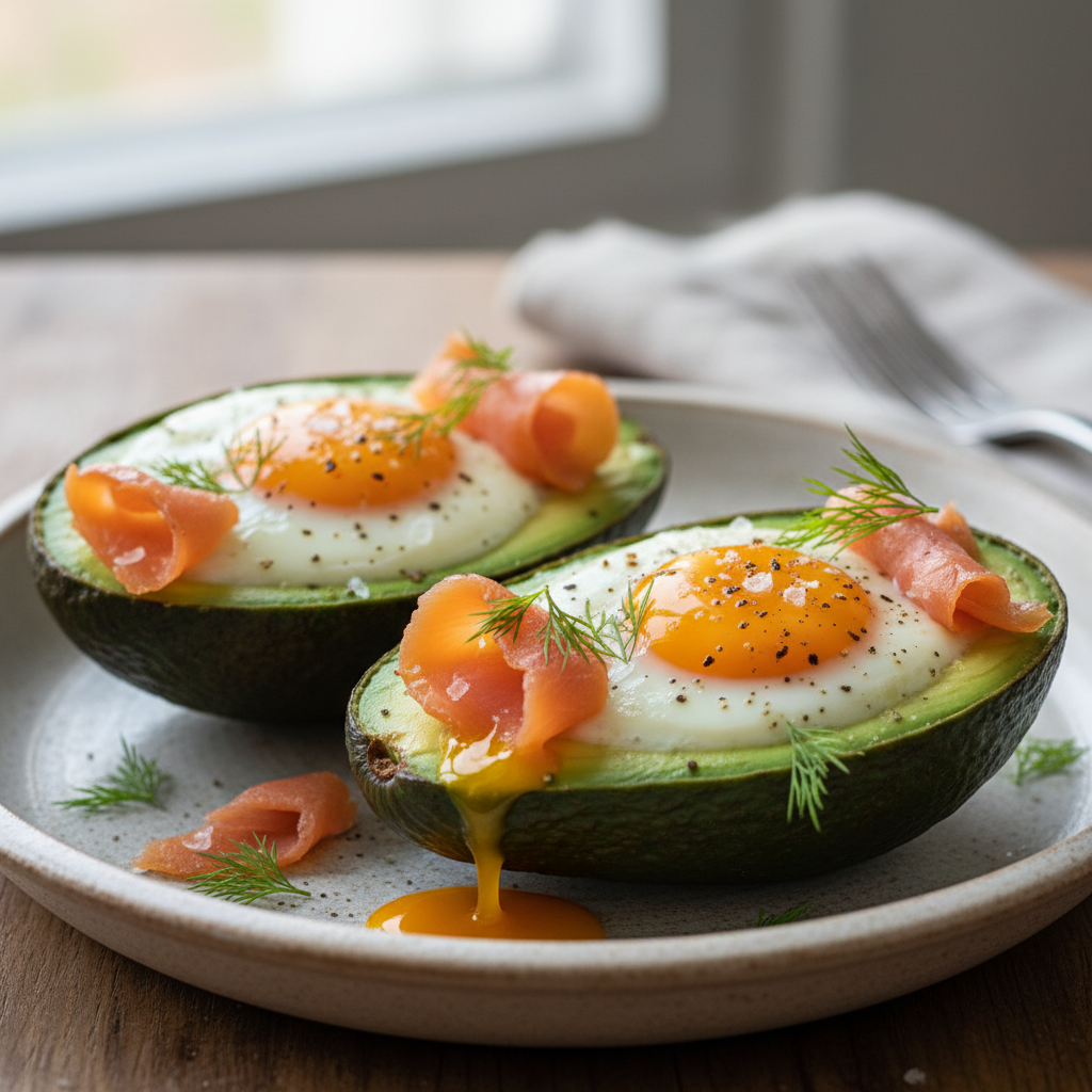 Avocats farcis à l’oeuf et à la truite fumée