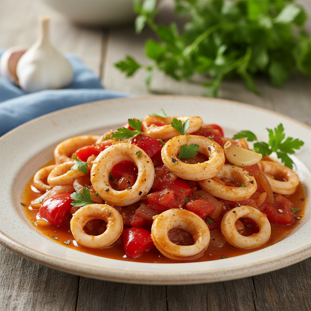 Calmars sautés à la basquaise