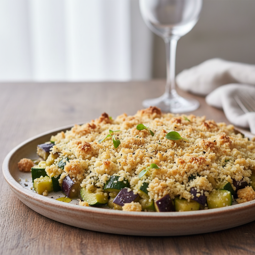 Crumble de courgettes et aubergine