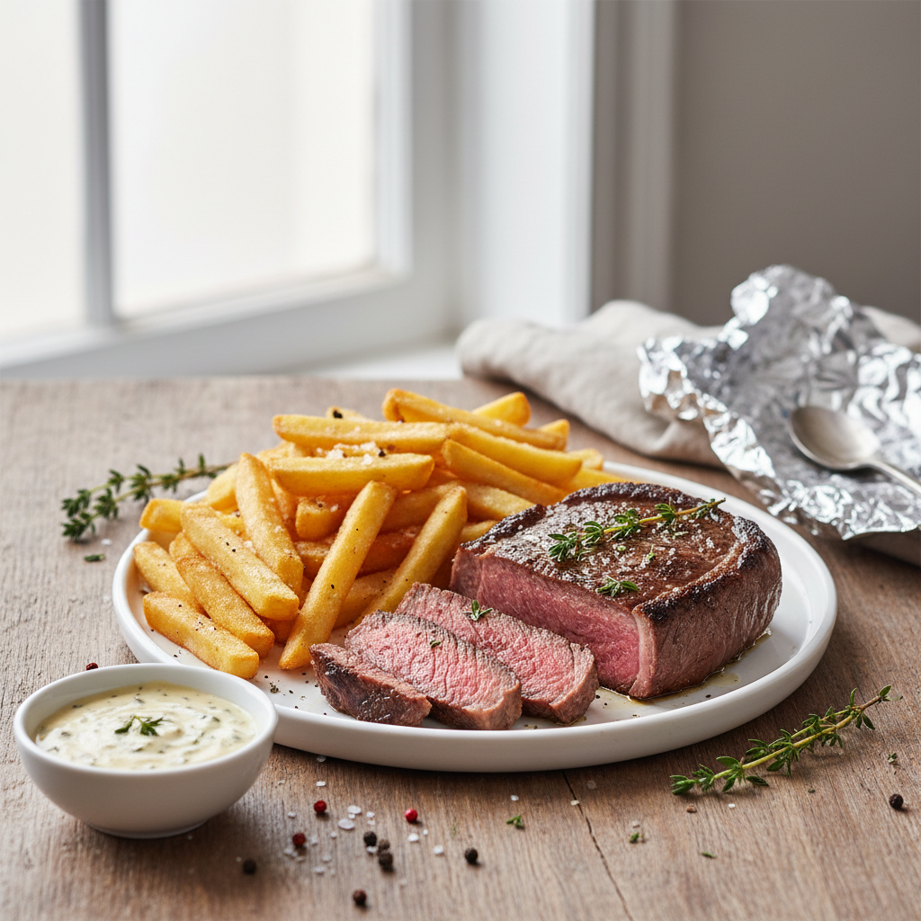 Entrecôte et frites maison