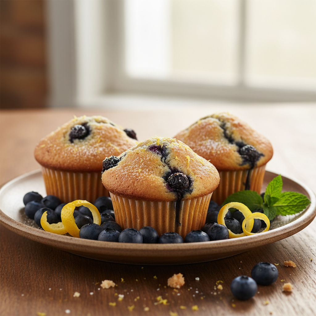 Muffins aux myrtilles et au citron