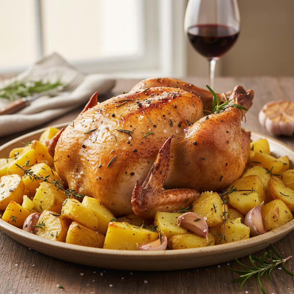 Poulet rôti aux pommes de terre