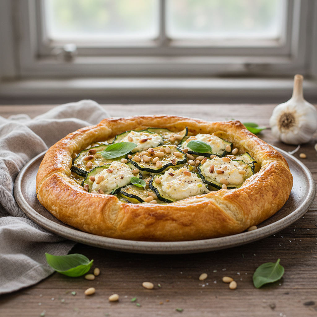 Tatin de courgettes et chèvre
