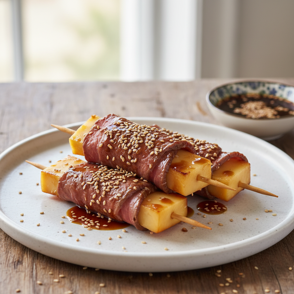Brochettes boeuf-fromage Airfryer