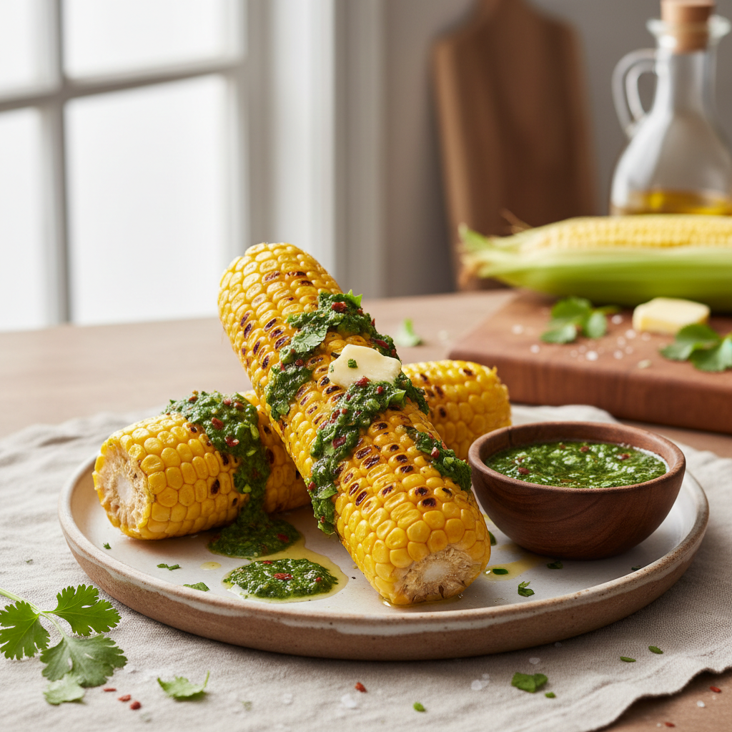 Épis de maïs grillés au beurre et sauce chimichurri Airfryer