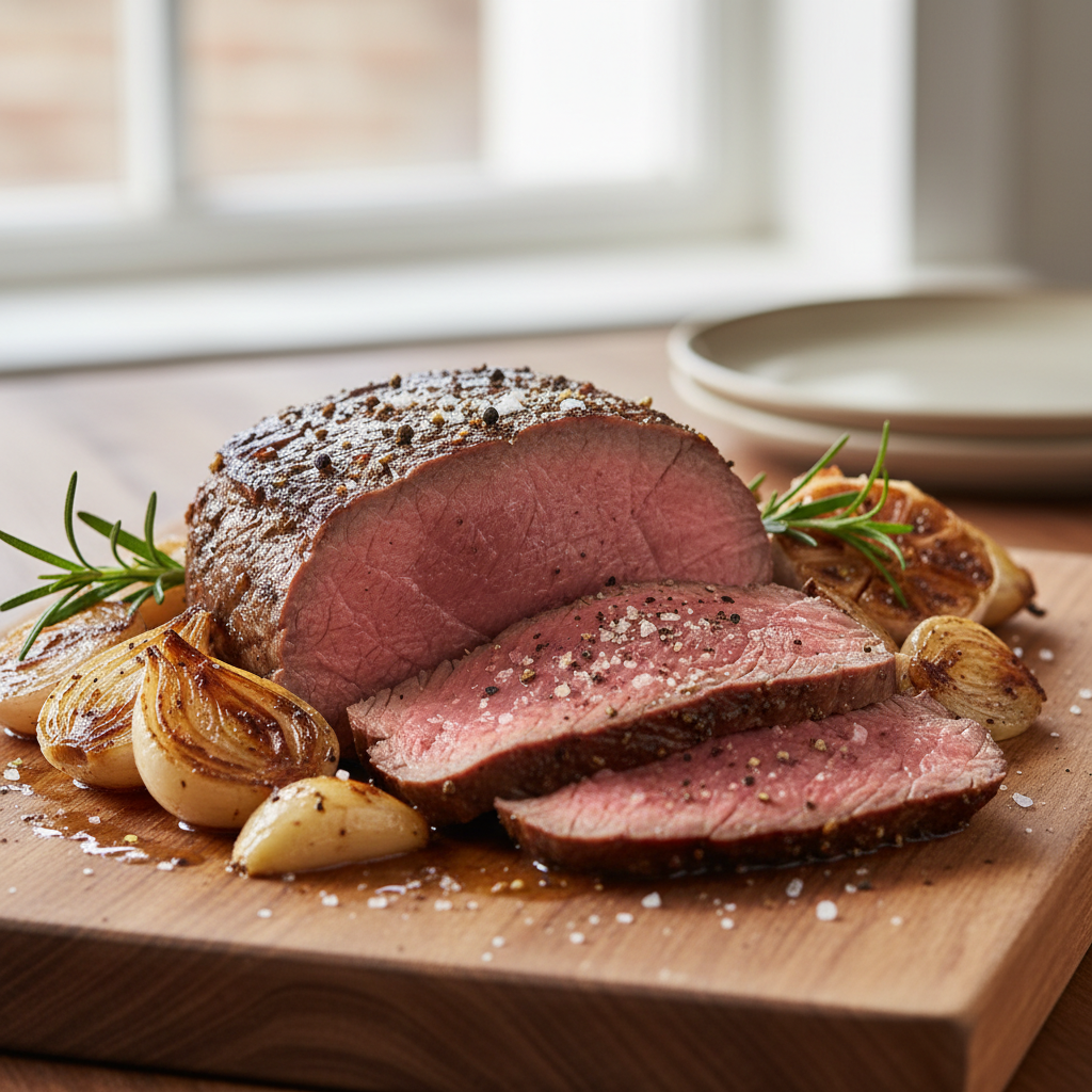 Rôti de boeuf échalotes et ail confit Airfryer