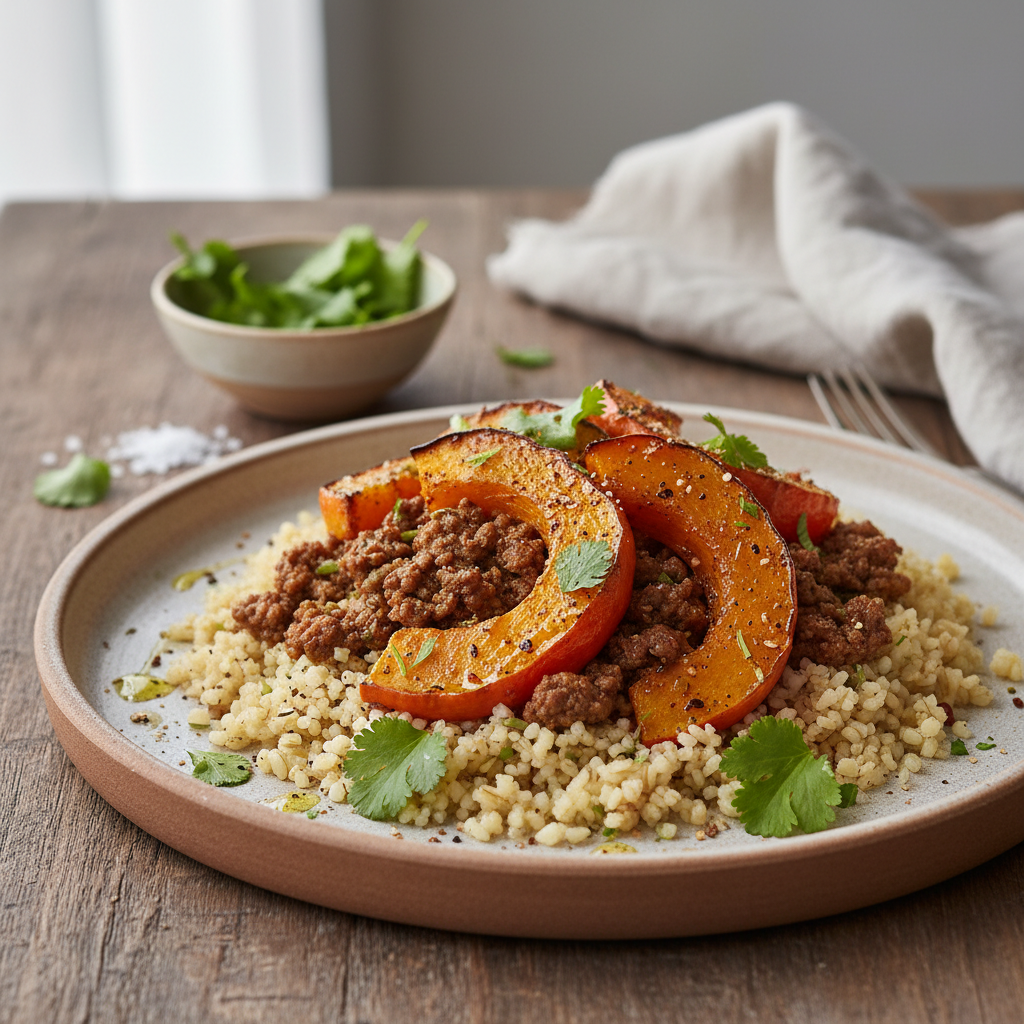 Hachis d’agneau et courge rôtie aux épices Airfryer