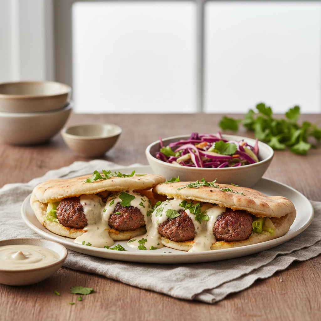 Pita, kefta et salade Airfryer