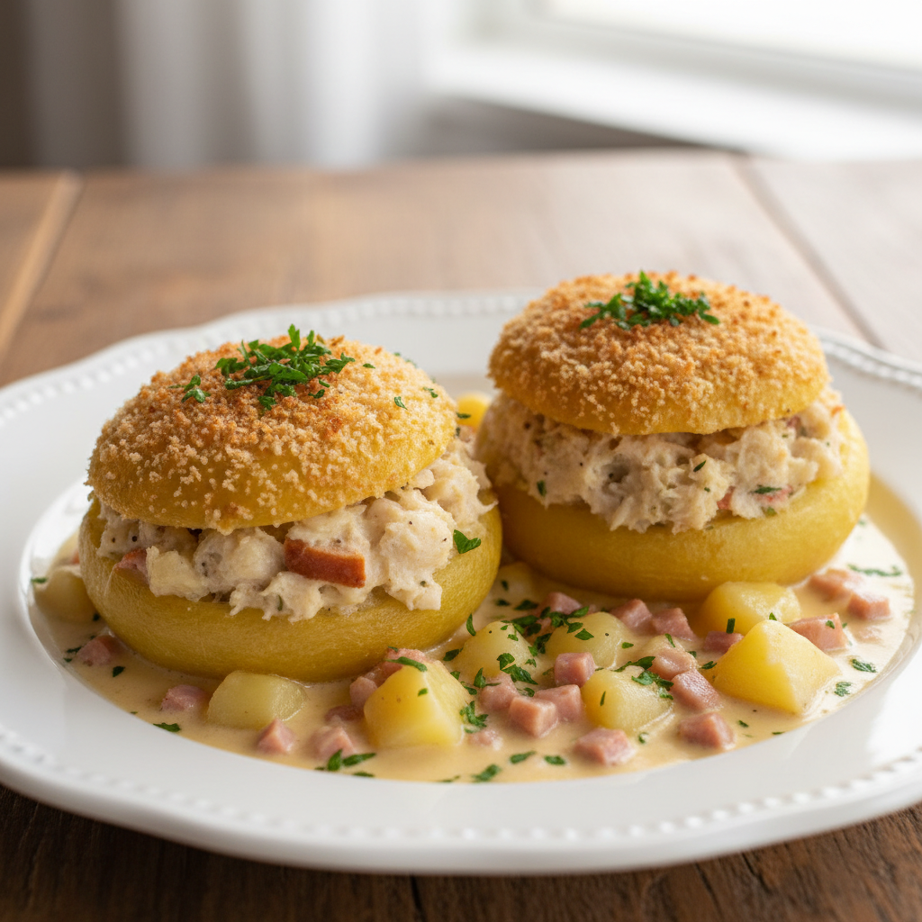Christophines farcies au crabe