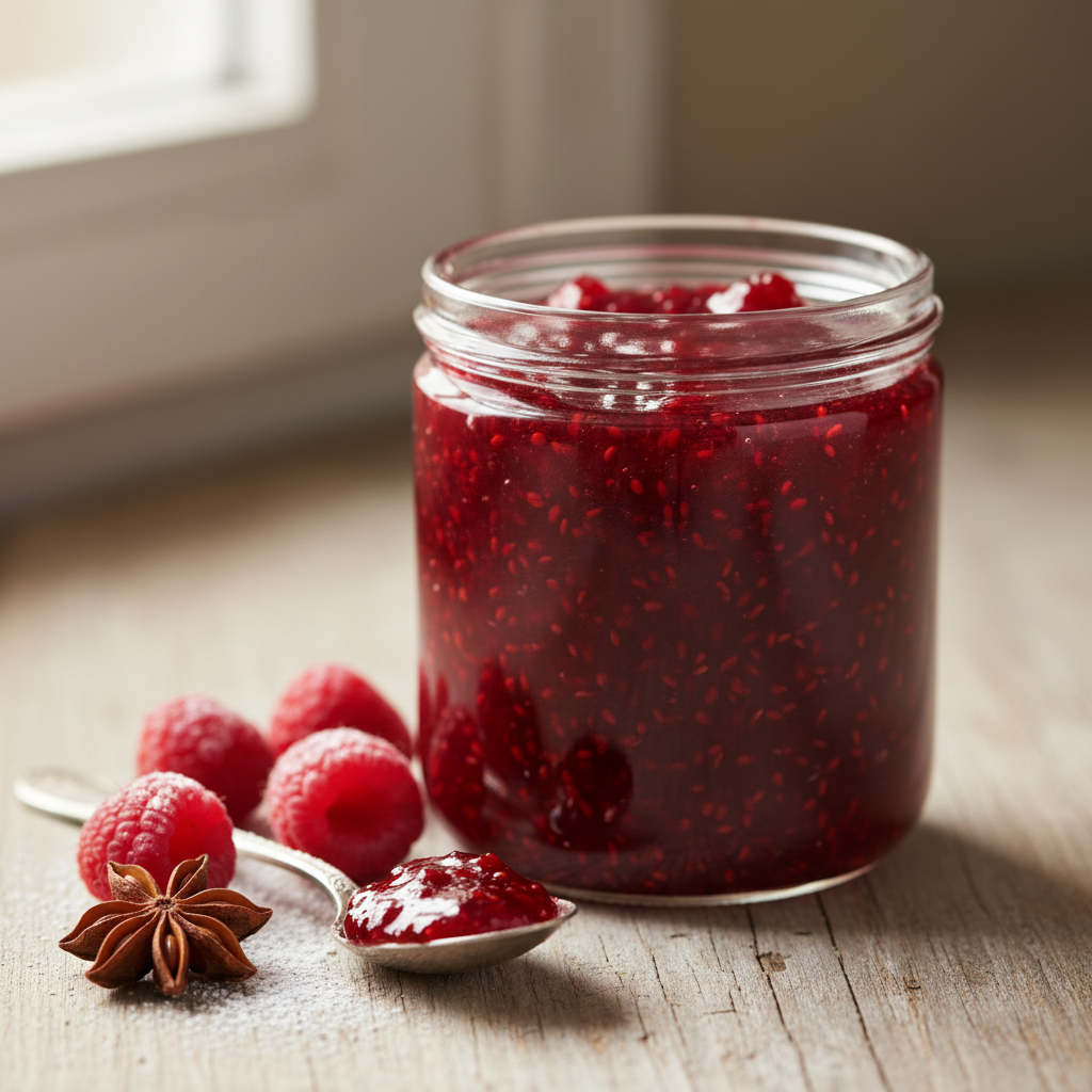 Confiture de framboises allégée en sucre