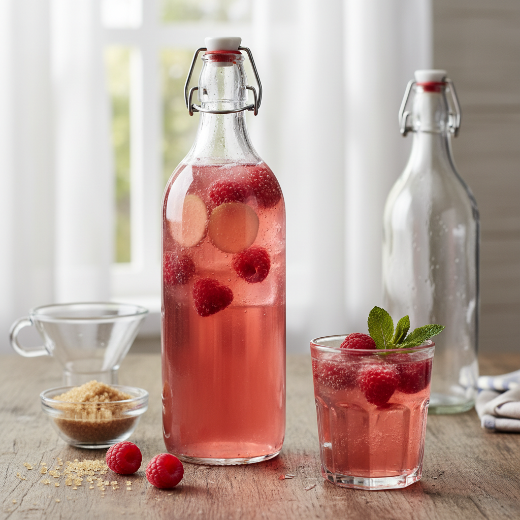 Soda de framboises fraîches