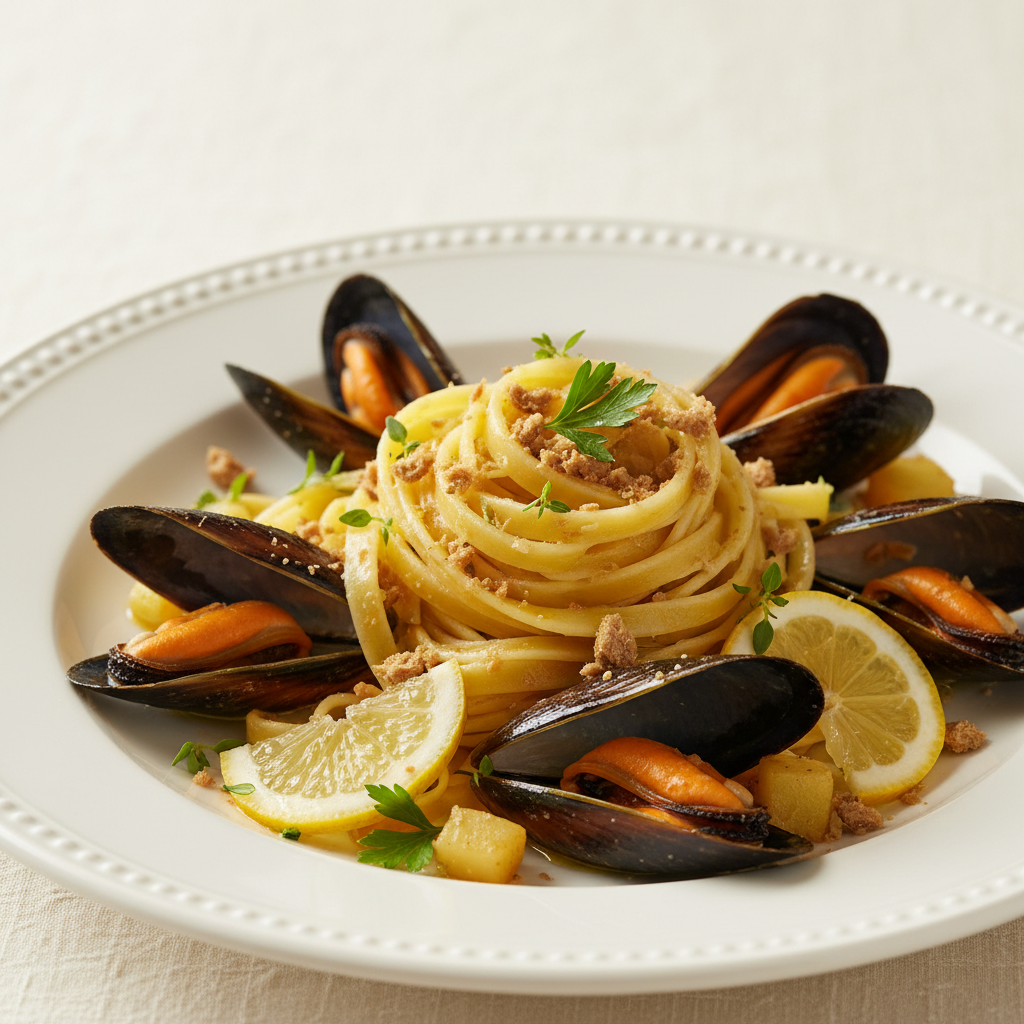 Mes rubans à la poutargue et aux moules