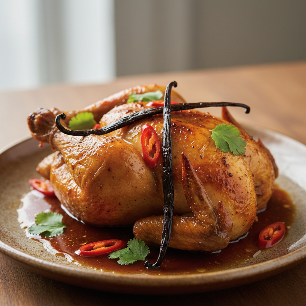 Poulet caramélisé à la vanille