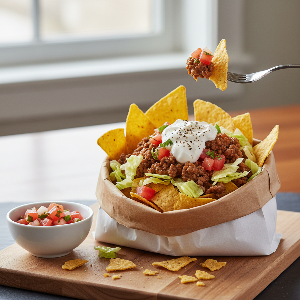 Tacos dans un sac de croustilles