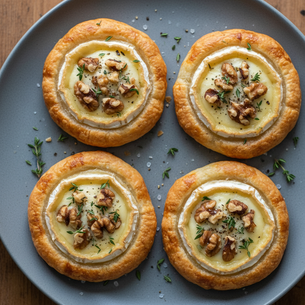 Tartelettes Feuilletées au chèvre et aux noix