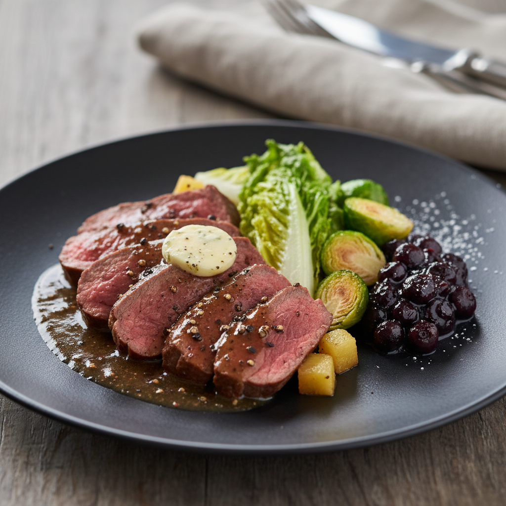 Chevreuil de chasse, sauce poivrade