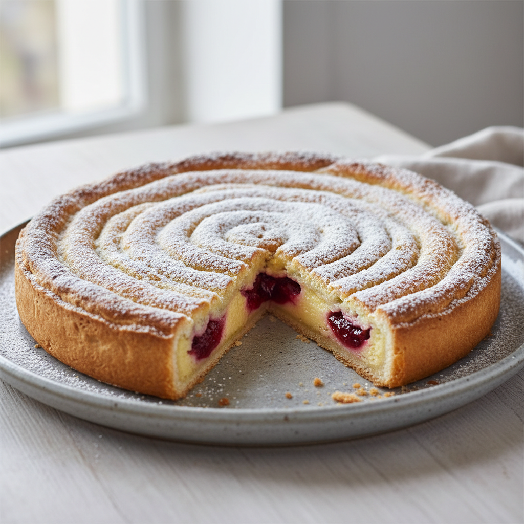 Gâteau basque aux cerises