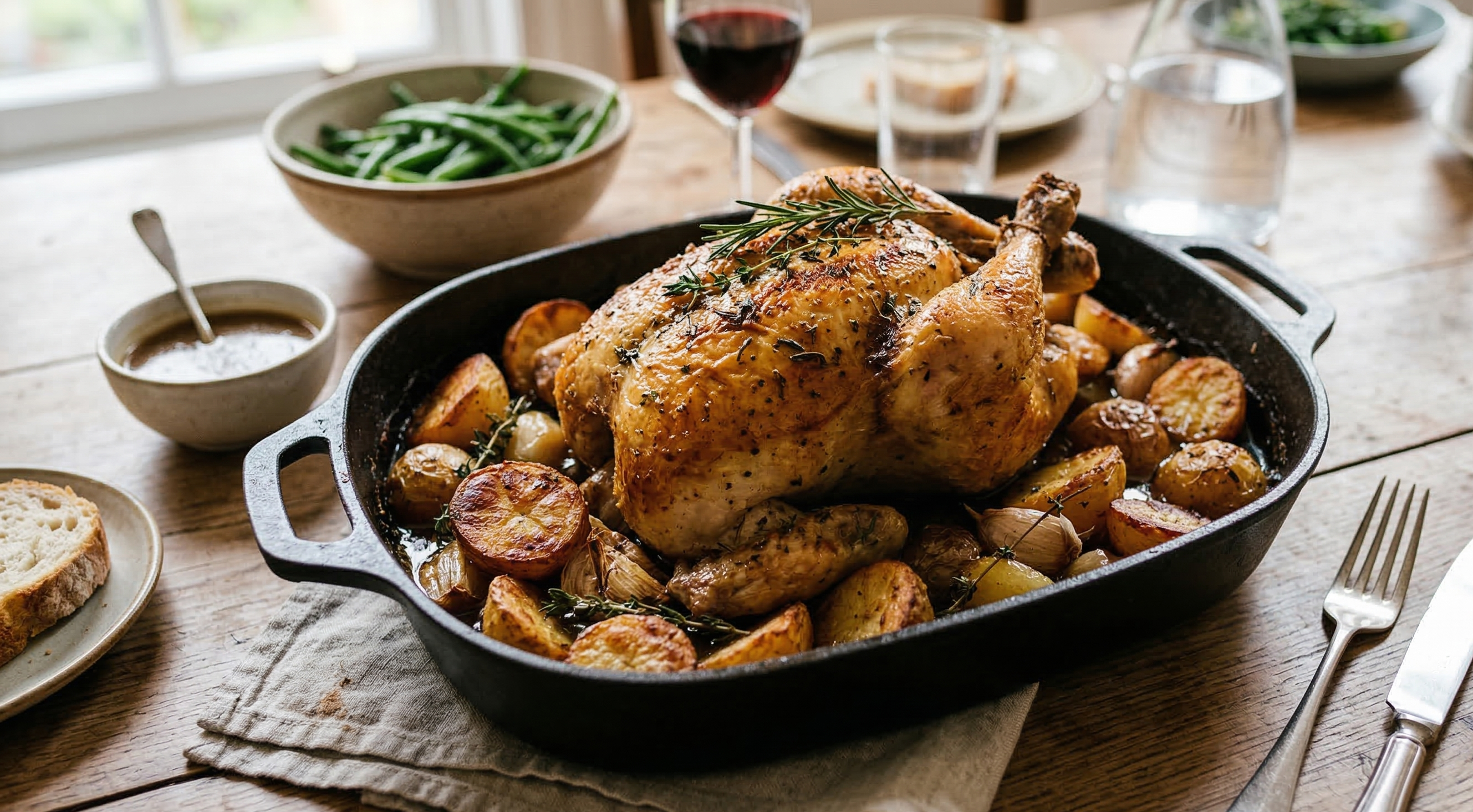 Poulet rôti du dimanche & ses pommes de terre