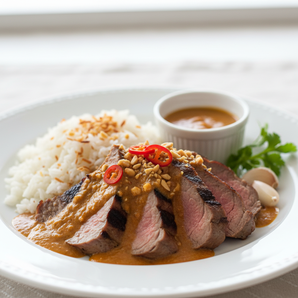 Agneau à la sauce satay