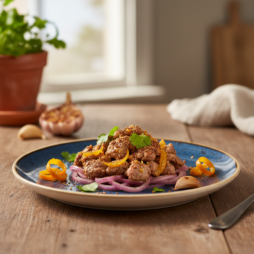 Agneau sauté à l'orange