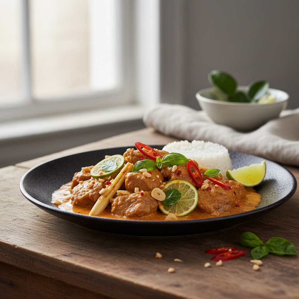 Agneau thaï aux feuilles de citron vert