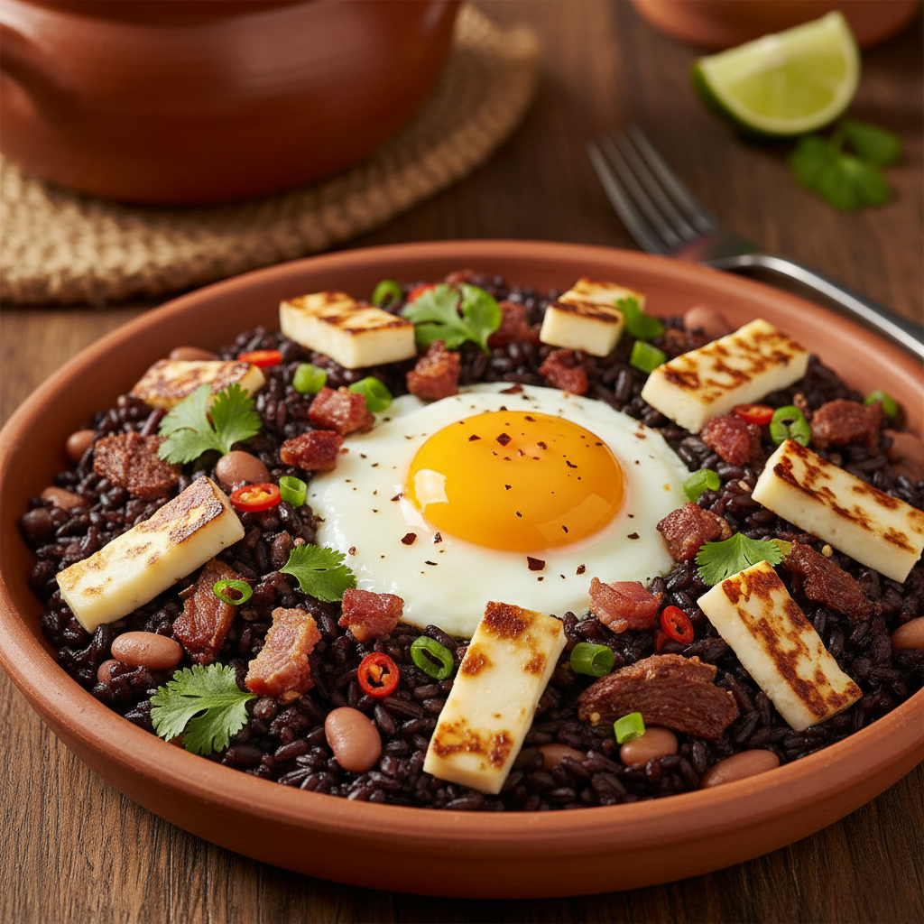 Baião de dois au riz noir