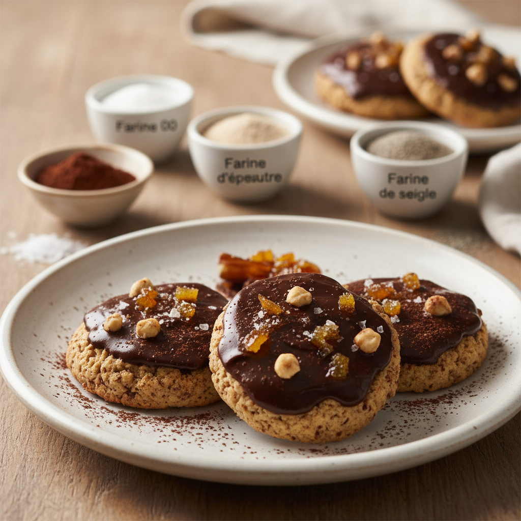 Biscuits aux 3 farines et au chocolat
