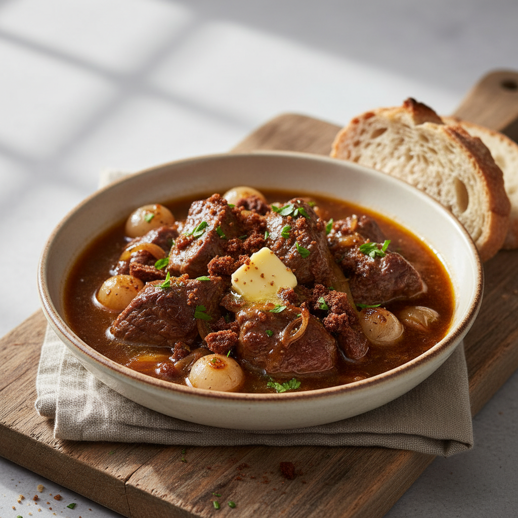 Boeuf à la bière et pain d'épices