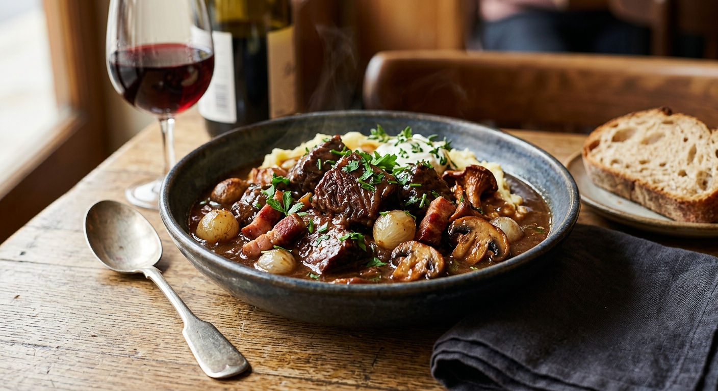 Fondant de bœuf bourguignon