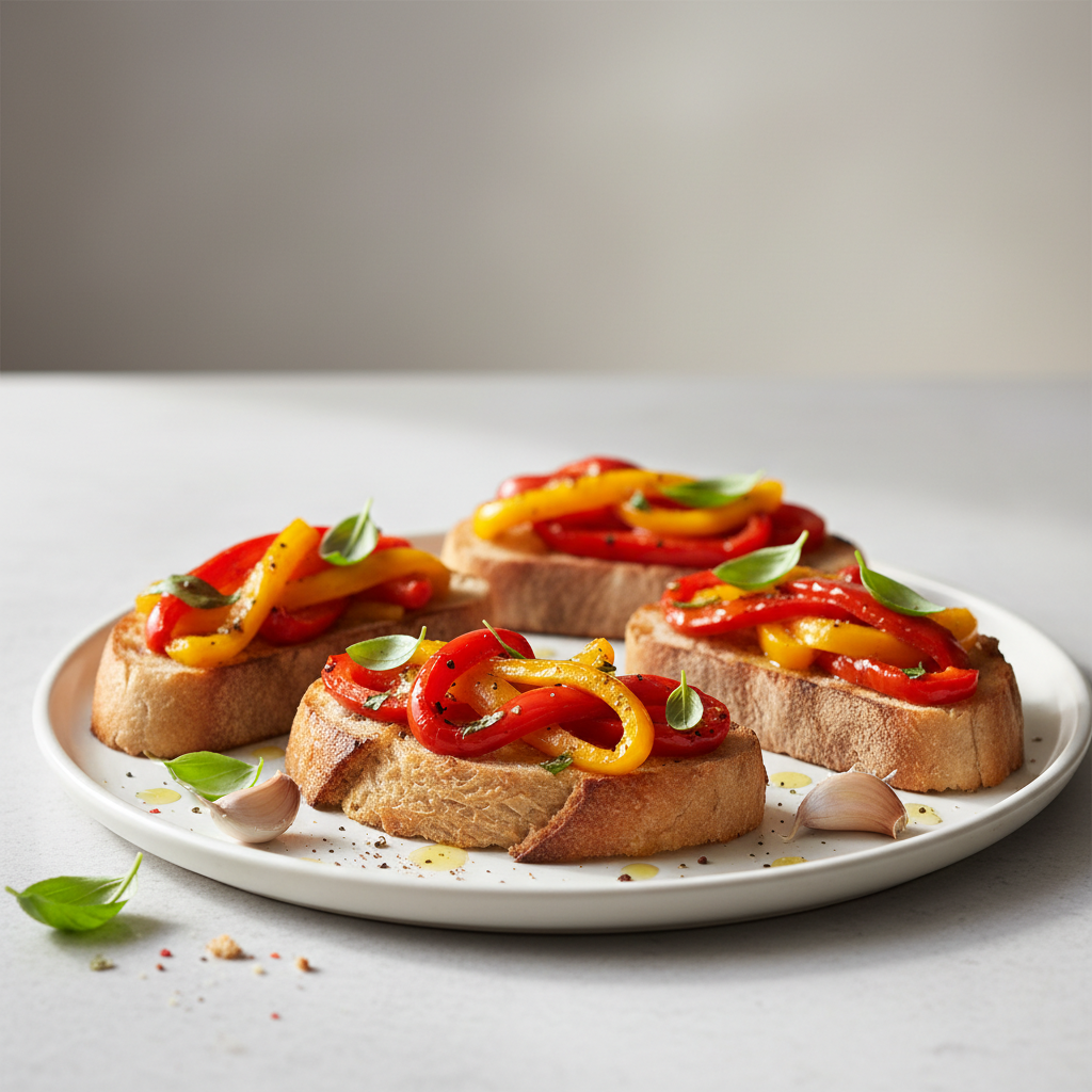 Bruschetta aux poivrons grillés