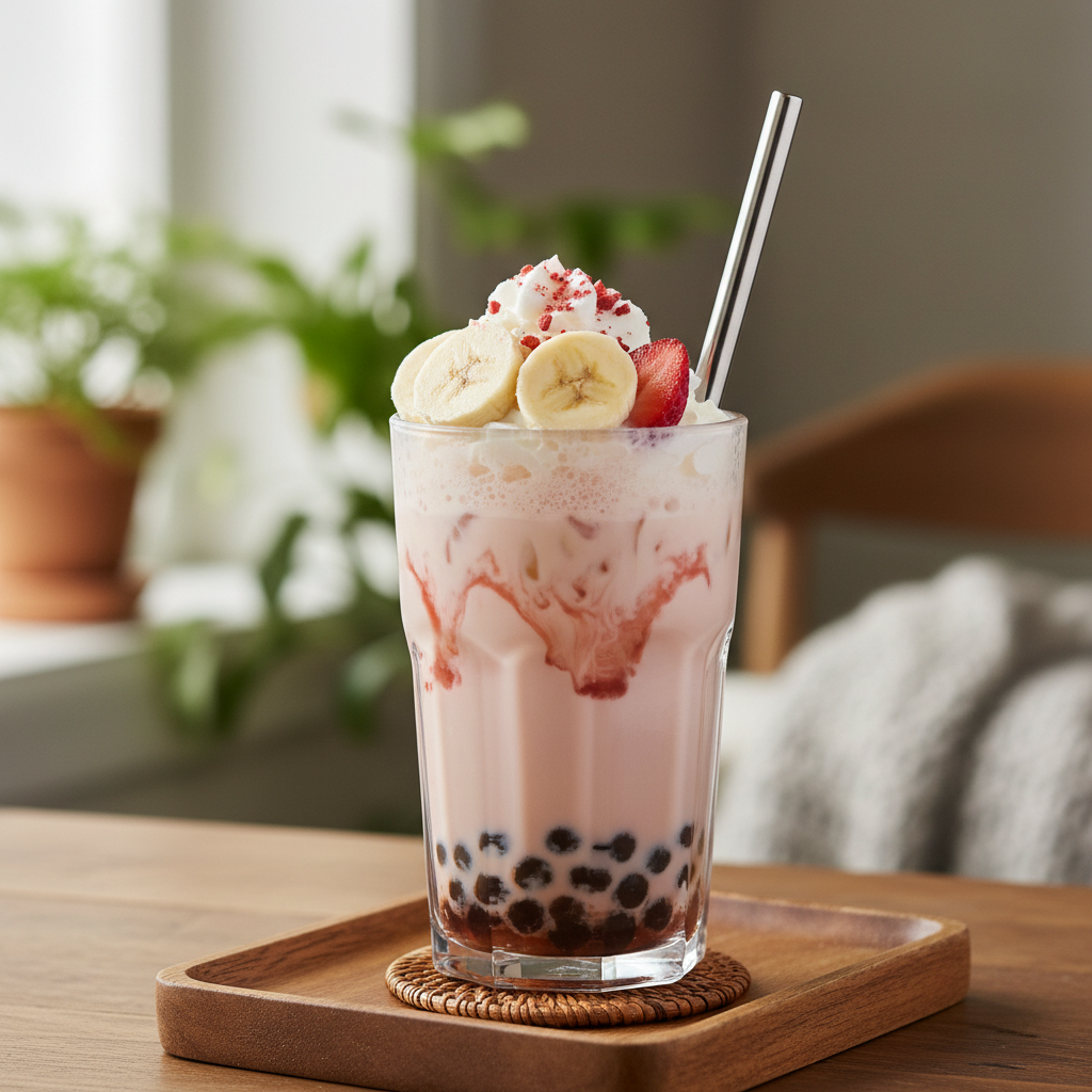 Bubble tea banane fraise