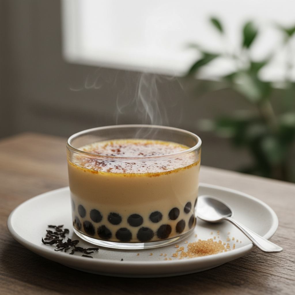 Bubble tea crème brûlée