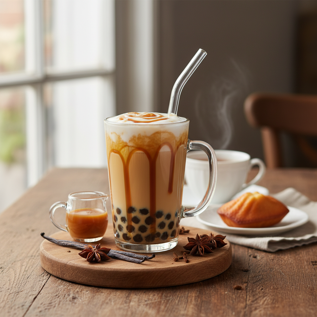 Bubble tea latte au caramel