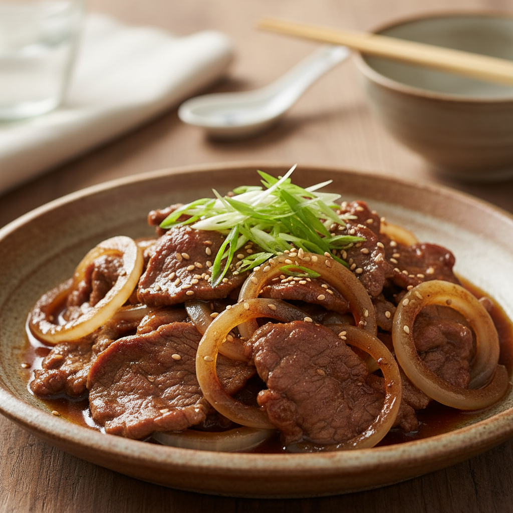 Boeuf aux oignons à l’asiatique