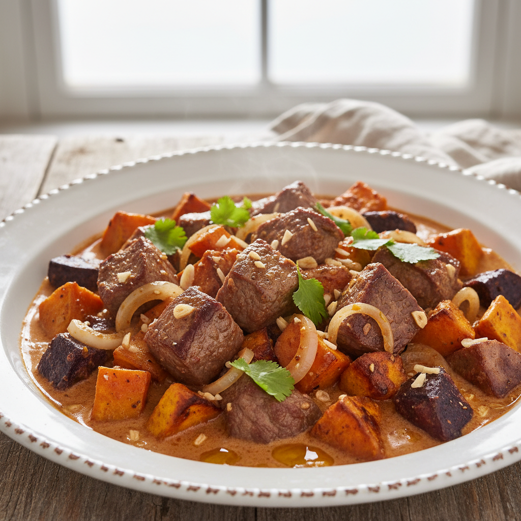 Boeuf coco aux patates douces