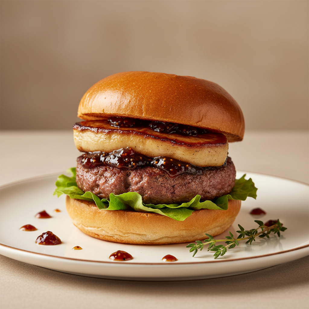 Burger au foie gras et confiture de figue