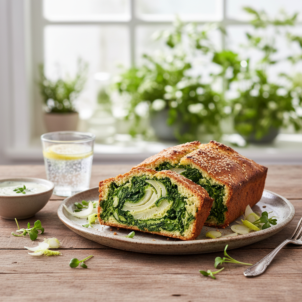 Cake Aux Épinards, Au Cresson Et Au Fenouil.