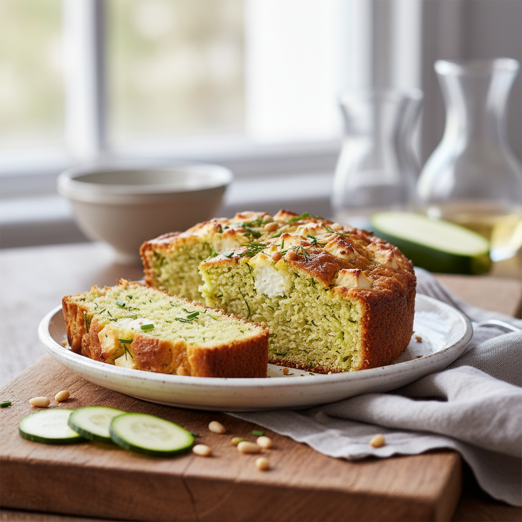 Cake Feta, courgettes et pignons