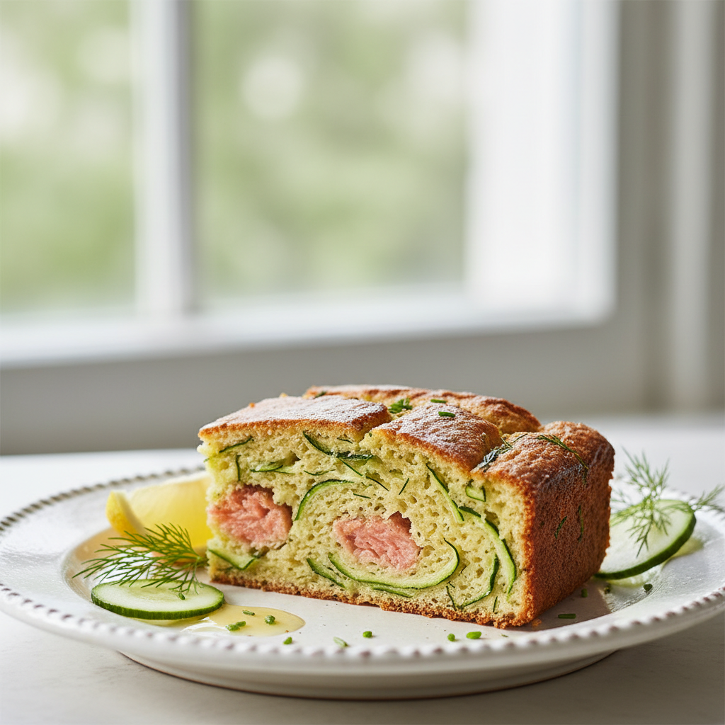 Cake Salé truite fumée et courgette