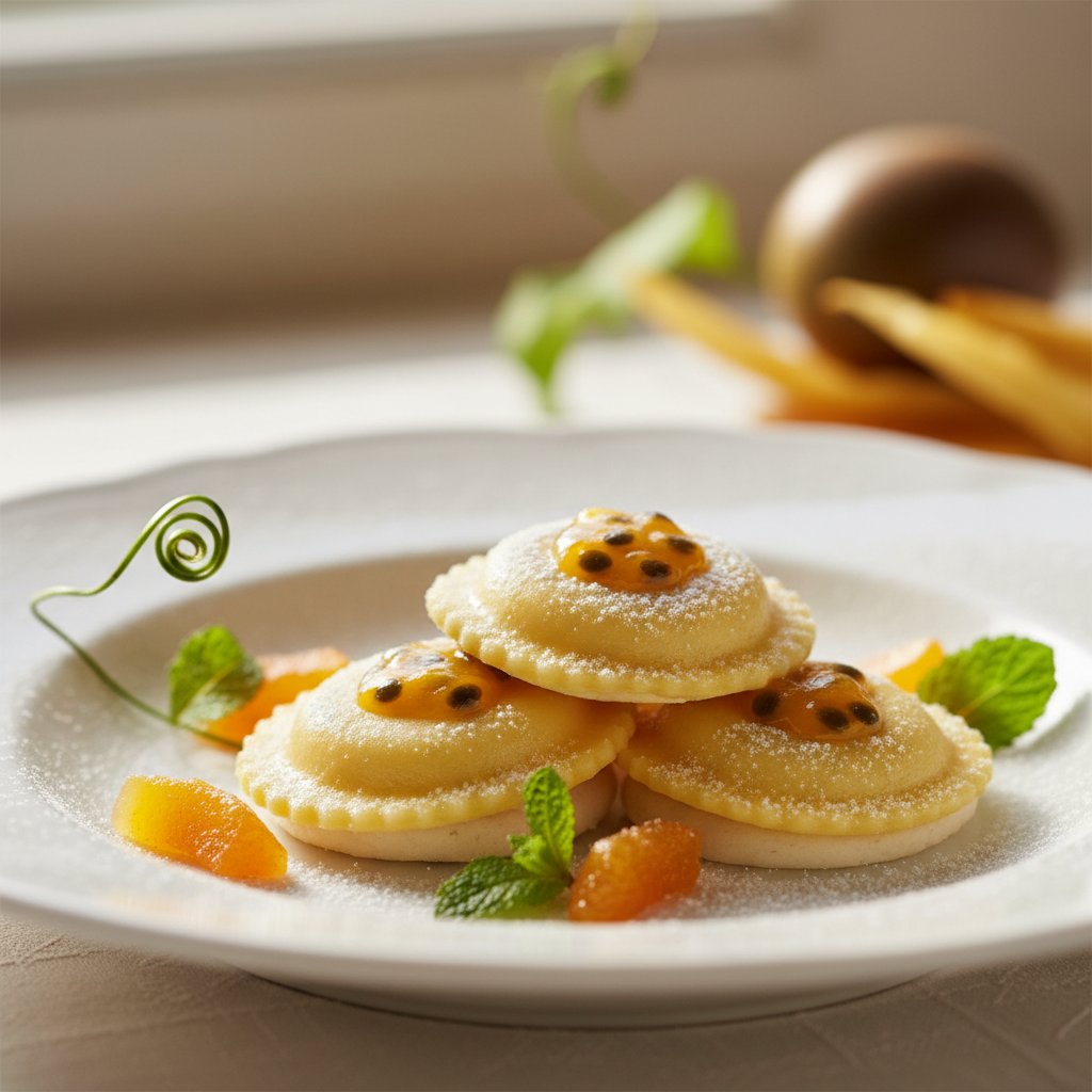 Candis de raviolis à la pâte de fruits