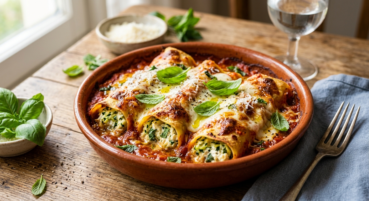 Cannellonis au brocciu et à la menthe