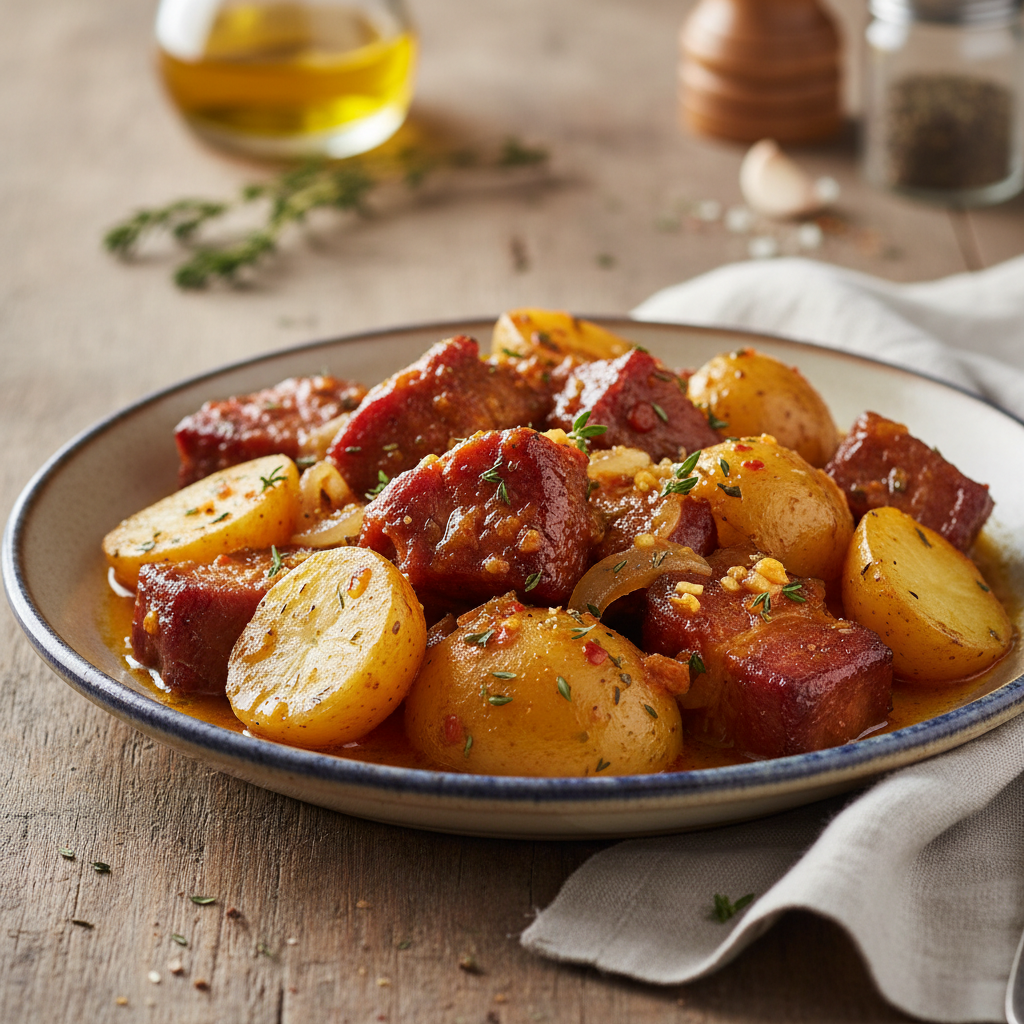 Cari de boucané aux pommes de terre