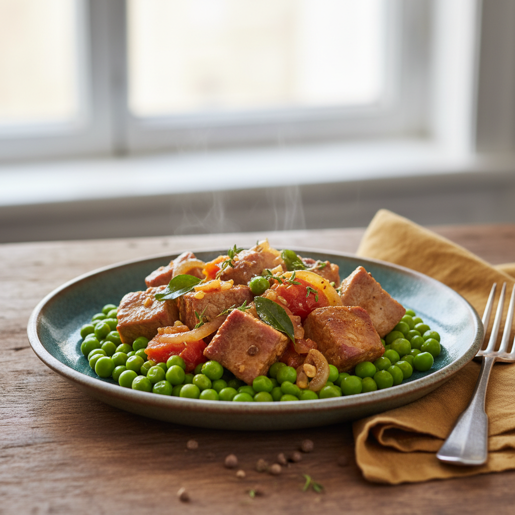 Cari de porc aux petits-pois