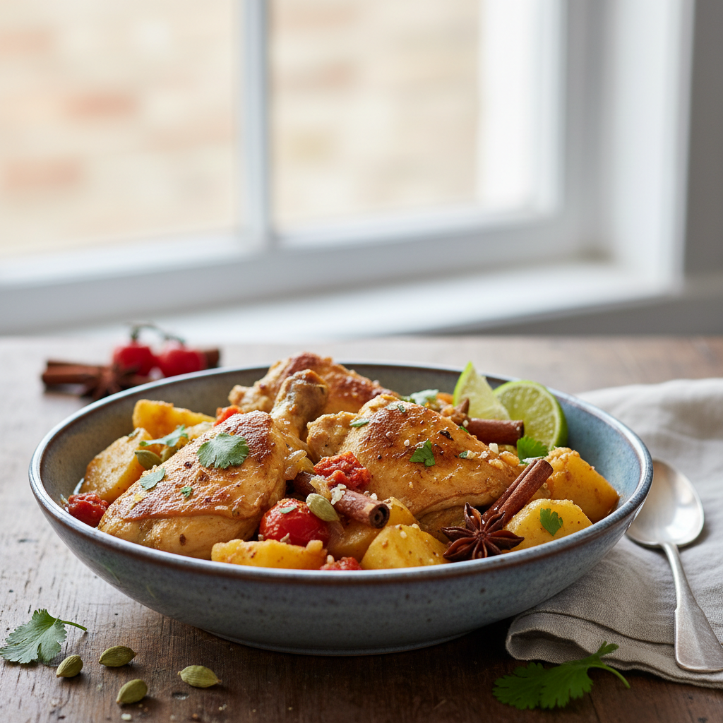Cari de poulet aux pommes de terre
