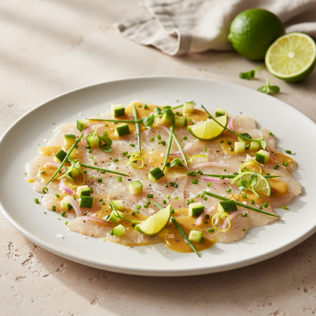 Carpaccio de daurade au colombo